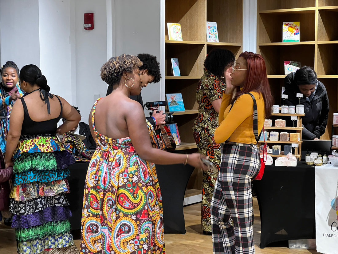 Women enjoying conversation and building friendships at a Brown Skin Women social gathering.